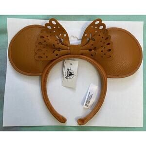NWT Rare Disney Parks Minnie Ears Desert Sand Suede Autumn Boho Headband #32
